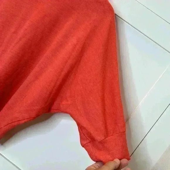 Splendid Crop 3/4 Sleeve Sz: Small Orange Lightweight jersey - Picture 10 of 10
